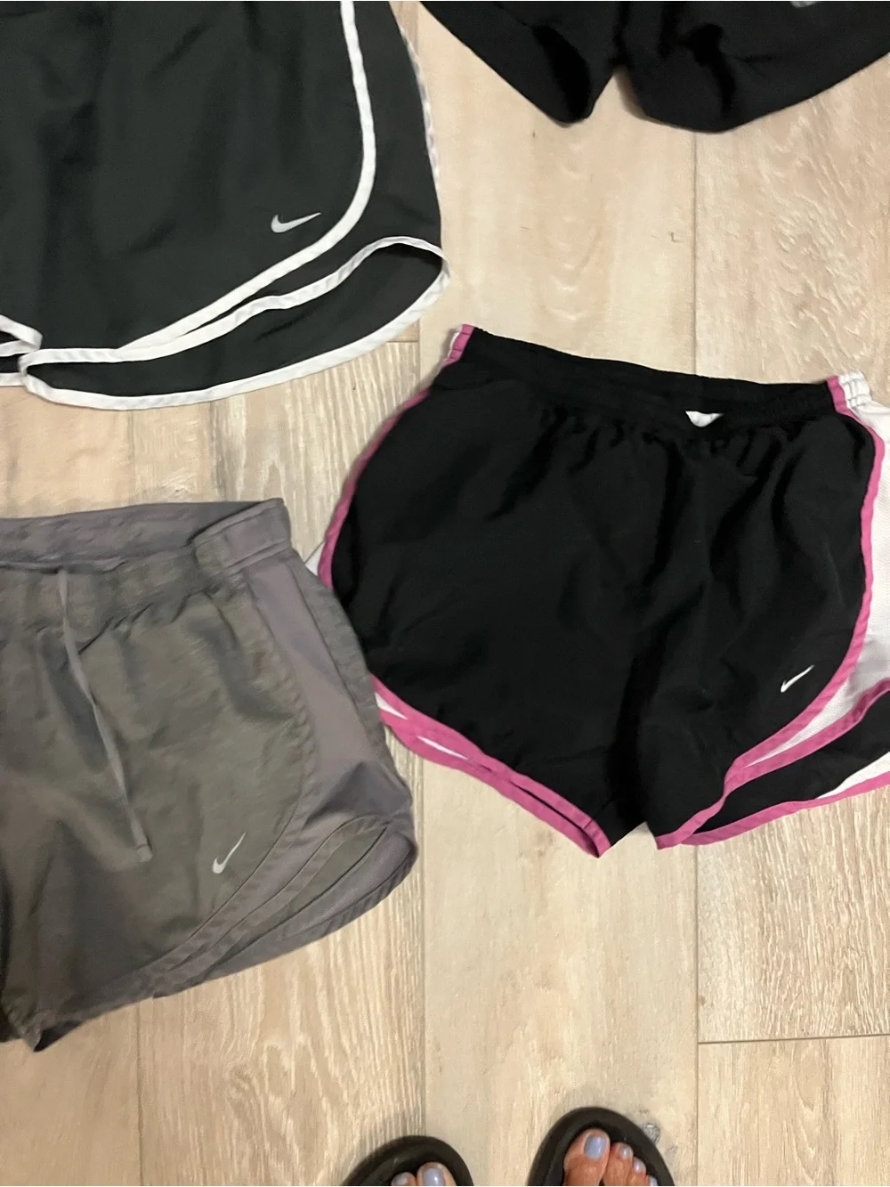 Lot of 7 medium Nike Women's Black and Gray Running Shorts
